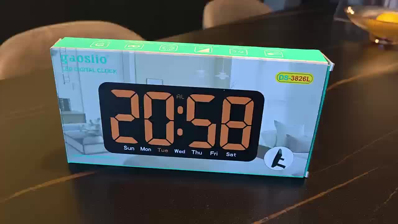Intelligent Clock Simple Large-Screen LED Display Intelligent Clock, a Clock That Can Be Hung on the Wall or Placed Upright, a Living Room Clock with Temperature Display and Multifunctional Alarm Functions
