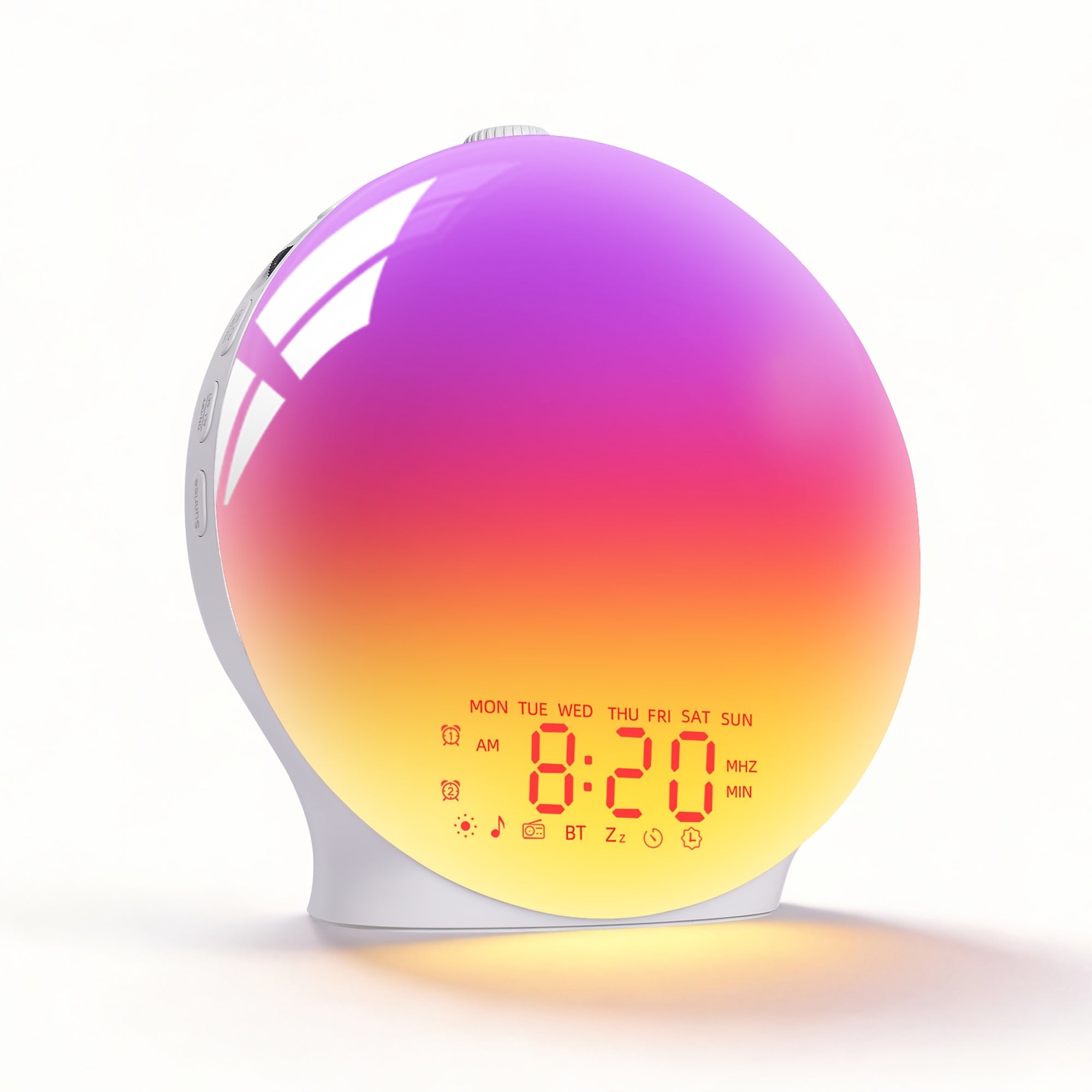 Wake-Up Light Alarm Clock - Sunrise Lamp | 7 Color Lights, Dual Alarms (2 Wake-Up Settings), 22 Sleep Music, 20-Level Dimming, Snooze, Usb Charging, For Bedroom\u002FHome\u002FDorm