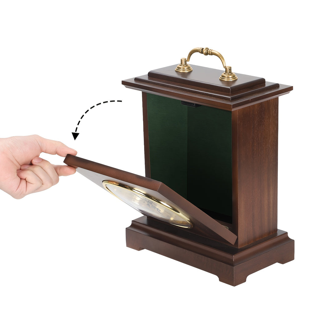1pc Wooden Alarm Clock with Silent Sweep Movement & Retro Roman Numeral | Retro and Gorgeous Square Hidden Storage Table Clock with Arched Decoration - Hidden Money & Valuables Safe Box, Ideal for Living Room, Bedroom, Office